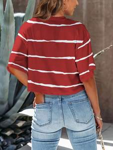 À la mode surdimensionné haut court femmes mode Streetwear ample Baggy à manches courtes décontracté haut d'été - Product Image 6