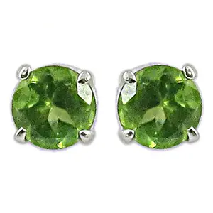 Boucles d'oreilles tendance en argent et péridot vert pour femmes, bijoux géométriques en diamant et perle avec placage rhodium pour les fêtes - Product Image 1