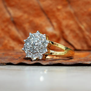 0,56 CTW Anillo de compromiso de diamante cultivado en laboratorio de corte redondo Juego de ilusión de vástago dividido Anillo de diamante CVD Certificado IGI - Product Image 2