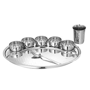 Ensemble Thali indien authentique de 8 pièces à la demande Ensemble de salle à manger complet pour la cuisine traditionnelle indienne et sud-asiatique - Product Image 2
