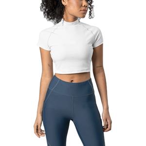 Women's Casual Breathable Cropped T-Shirts Raglan Sleeves Custom Logo Button <b>Decoration</b> <b>Summer</b> Contrast Short Sleeve Crop Tops - Product Image 1