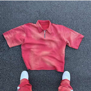 Camiseta Premium DTG de gran tamaño y serigrafiada para hombre, caja de punto de algodón 100%, diseño recortado para ropa urbana e informal - Product Image 4