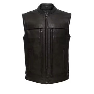 Gilet en cuir de vachette décontracté respirant pour l'hiver, personnalisable, grande taille, vêtements d'extérieur pour hommes 2025 - Product Image 1