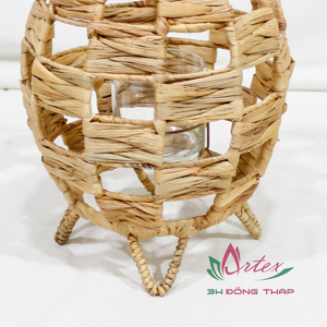 Portavelas Elegante Hecho a Mano con Jacinto de Agua, Ecológico y Sostenible, para Decoración del Hogar, Venta al por Mayor en Vietnam - Product Image 5