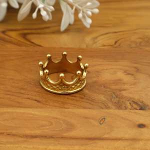 Gold Crown <b>Ring</b> Princess Band Royal <b>Statement</b> Queen Jewelry Gift for Her, Minimalist women accessories. - Product Image 1