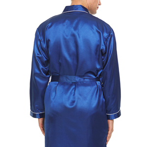 Ropa de dormir para hombre, bata de baño gruesa de satén de seda para noche, bata de salón, bata de seda larga clásica para hombre - Product Image 4