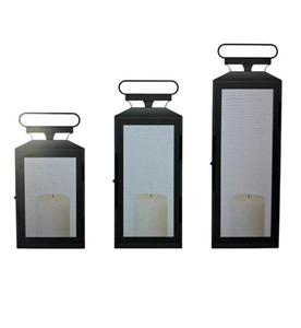 ชุดโคมไฟแขวนเหล็ก3ชิ้นเคลือบด้วยผงสีดำสำหรับตกแต่งบ้านโคมไฟแขวนโลหะ - Product Image 2