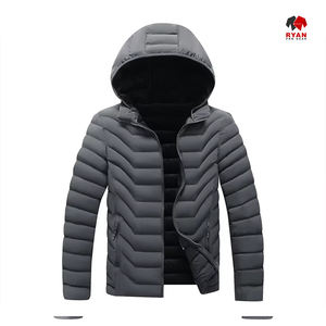 Veste décontractée d'extérieur pour homme, imperméable, coupe-vent, veste d'hiver en laine, col montant, veste matelassée décontractée d'hiver - Product Image 2