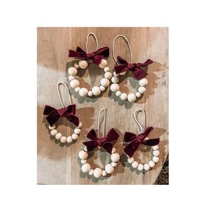 Perle de bois porte-anneau de serviette boule ronde perle anneau de serviette pour décorations de fête avec Logo personnalisé - Product Image 6