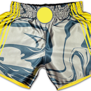 Pantalones Cortos de Boxeo de Muay Thai para Artes Marciales, Sublimados, Material Satinado, Cintura Elástica, Pantalones Cortos de Entrenamiento de Muay Thai con Servicio OEM - Product Image 5