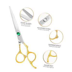 Tijeras de corte de pelo de peluquero de acero inoxidable de 5,5 pulgadas por encargo Tijeras de pelo de belleza Premium - Product Image 6