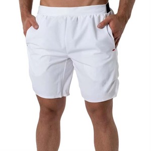 กางเกงขาสั้นจ๊อกกิ้งกีฬาลำลองกลางแจ้งสำหรับผู้ชาย100% ผ้าฝ้ายโพลีเอสเตอร์แห้งเร็วป้องกันรอยยับออกแบบโลโก้ได้ตามต้องการเป็นมิตรกับสิ่งแวดล้อม - Product Image 6