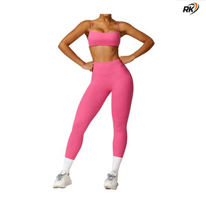 Vente en gros mode réversible deux pièces yoga costume haut rebond élastique sans couture bout à bout serré grande taille réversible grande taille - Product Image 4