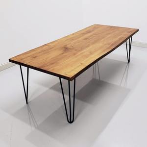 Table basse élégante, moderne, écologique, fabriquée à la main avec incrustation d'os avec poufs pour la décoration du couloir et du salon - Product Image 1