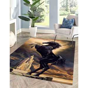 Tapis Black Stallion : Tapis à motif animal, Décoration de bureau, Tapis fin non tissé - Product Image 1