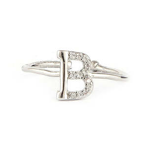 Bague alphabet pour femme - Argent - Argent - Product Image 2