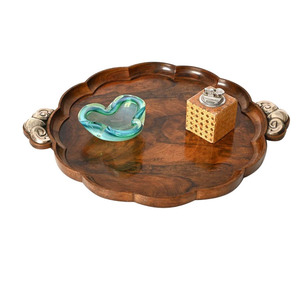 Plateau de service en métal Royal Look pour restaurants, cafés, hôtels, pour servir des plats, des fruits, du café, plateau de service en métal avec deux poignées - Product Image 5