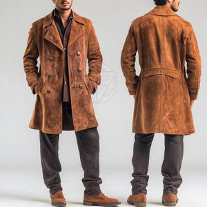 Manteau Trench Homme Luxe et Durable en Cuir Suédé Écologique Respirant, Design Personnalisable, Finition Lisse - Product Image 5