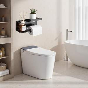 स्टेनलेस स्टील शौचालय ऊतक रोल धारक शौचालय पेपर धारक शौचालय के लिए शैल्फ स्व चिपकने वाला या दीवार-माउंट के साथ - Product Image 4