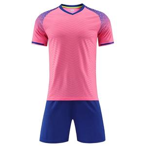 Ensemble de maillot de football à manches courtes pour hommes, uniforme de football pour adultes, maillot de football bleu pour garçon, nom et logo personnalisés, numéro - Product Image 4