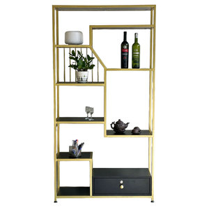 KTB137 Decorative <b>Shelf</b> Featuring Iron Frame and Rubber Wood for Living Room - Product Image 2
