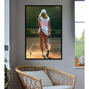Affiche sur toile de style moderne avec fille jouant de tennis pour décoration murale - Product Image 2