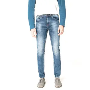 Camisola de cintura alta masculina jeans da índia slim fit stretable/triturado jeans para homens em casual