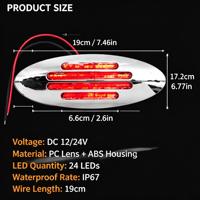 Feu de position latéral ovale 24 LED IP67 étanche pour camion/remorque/camping-car 12V/24V 3000 Lm