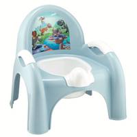 Chaise de toilette multifonctionnelle Afossa Easy Comfortable en silicone et plastique durable, moderne, pour l'apprentissage de la propreté des tout-petits, avec cuvette amovible et motif dessin animé