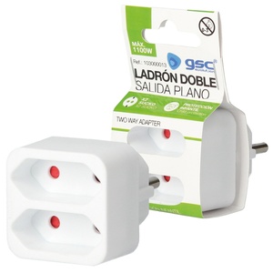 Adattatore bianco piatto a doppia presa (GSC 103000013) - Product Image 2