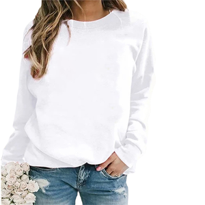 Sweat-shirt oversize en coton et polyester pour femme, tissé, d'hiver, écologique, coupe-vent, avec logo sur le devant - Product Image 1