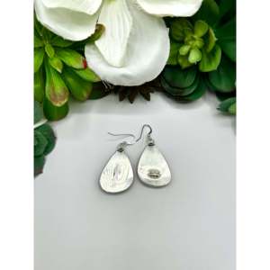 Adam Fiero # 8 pendientes colgantes de plata de ley y turquesa con forma de gota de agua y gancho colgante - Product Image 4