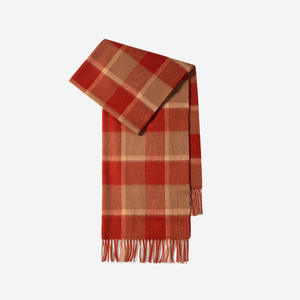 100% <b>Wool</b> cashmere <b>Scarf</b> for Women Winter High-end Simple Versatile Plaid Designer Shawl Extra Long Neck Warmer for Wholesale - Product Image 1