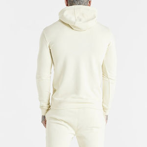 Sweat-shirt à capuche oversize en coton/polyester pour homme, avec logo personnalisé brodé, épaules tombantes, en molleton épais, double fermeture éclair - Product Image 5