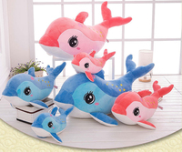 Unisex roze blauwe dolfijn haai superzacht pluche knuffeldier milieuvriendelijk PP katoen kinderspeelgoed cadeau zeedier decoratie te koop