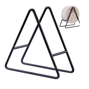 Metal <b>coaster</b> Holder Triangle Shape for Round <b>coaster</b> Best <b>Black</b> Powder Coating with Metal <b>coaster</b> Stand for Home & Tabletop - Product Image 6