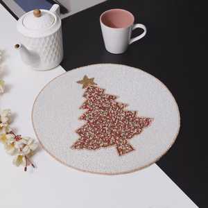 <b>Beaded</b> <b>Placemat</b> Handmade Round Charger for Luxury Dining & Holiday Decor Unique Piece Handmade <b>Beaded</b>, <b>Placemat</b>, Housewarming - Product Image 6