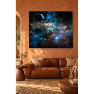 Impresión en lienzo de la nebulosa azul Fida y la galaxia planetaria - Product Image 4