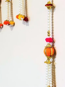 Pompón y borla de perla Toran Bandarwal para puerta Colgante de pared indio tradicional Celebración festiva Puja Ocasiones especiales - Product Image 5
