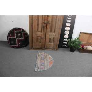 Tapis turc vintage 2,4x1,4 pieds, tapis camouflage bleu - Product Image 2