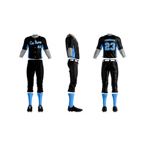 ชุดเครื่องแบบเบสบอลวัสดุโพลีเอสเตอร์ทนทานชุดเสื้อพิมพ์โลโก้ตามสั่ง - Product Image 2