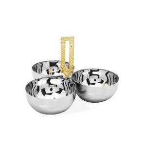 Luxury Decorative <b>Silver</b> <b>Bowl</b> Gold Finished Branch Fruit And Nuts <b>Bowl</b> 2 Tier Dates <b>Bowls</b> For Home Use Metal Gold Finished <b>Bowls</b> - Product Image 5