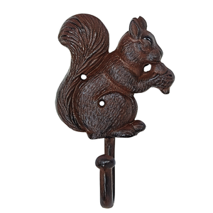 Nouveau design - Crochet mural en fer revêtu de brun en forme d'écureuil |   Crochet mural décoratif pour la décoration et les cadeaux - Product Image 1