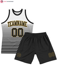 Vente en gros en usine d'uniformes de basket-ball personnalisés de haute qualité maillot de basket-ball respirant en maille vêtements courts OEM ODM sublimation - Product Image 3