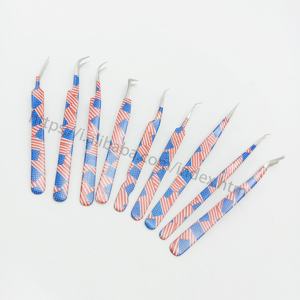 Pinzas para pestañas con punta de fibra y logotipo de impresión personalizado, pinzas de extensión de pestañas con etiqueta privada personalizada de 45, 75 y 90 grados - Product Image 4