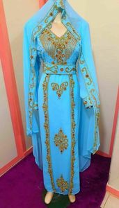 Beautiful Moroccan Traditional Muslim Caftan New Design Handwork Stone Beads Colorful Modest Nylon/Polyester Lightweight Abaya - Product Image 3