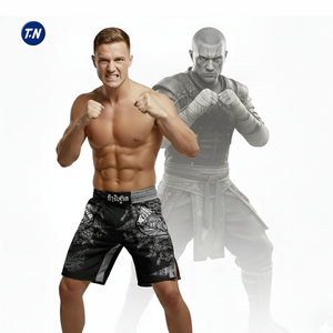 Conjuntos de Rashguard de MMA para Hombre de Alta Calidad con Estampado por Transferencia de Calor, Diseño Ergonómico, Pantalones Cortos de Poliéster de Cintura Media, Estilo Casual - Product Image 6