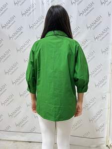 Nueva llegada de ropa de mujer de alta calidad 100% algodón de color sólido camisa de manga larga para mujer de fabricante y proveedor indio - Product Image 3