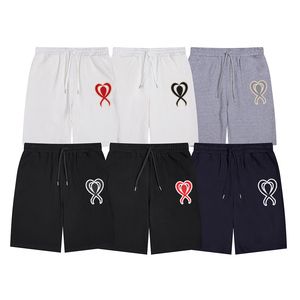 Pantalones cortos informales para hombre, Capri holgado de pierna recta, 100% poliéster, estambre, cintura media, elástico, secado rápido, estampado Digital, patrón sólido - Product Image 4