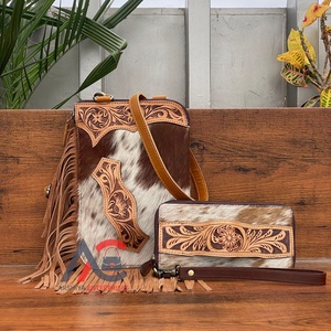 ชุดคอมโบพร้อมสายรัดและสายรัดข้อมือหนังวัวแท้สำหรับผู้หญิงมีช่องใส่มือปรับระดับได้ - Product Image 1